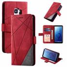 For Samsung Galaxy S9 Skin Feel Splicing Horizontal Flip Leather Case with Holder & Card Slots & Wallet & Photo Frame(Red) - 1