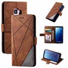 For Samsung Galaxy S9 Skin Feel Splicing Horizontal Flip Leather Case with Holder & Card Slots & Wallet & Photo Frame(Brown) - 1