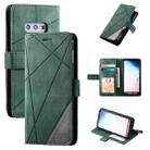 For Samsung Galaxy S10e Skin Feel Splicing Horizontal Flip Leather Case with Holder & Card Slots & Wallet & Photo Frame(Green) - 1
