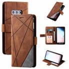 For Samsung Galaxy S10e Skin Feel Splicing Horizontal Flip Leather Case with Holder & Card Slots & Wallet & Photo Frame(Brown) - 1