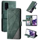For Samsung Galaxy S20 Skin Feel Splicing Horizontal Flip Leather Case with Holder & Card Slots & Wallet & Photo Frame(Green) - 1