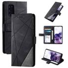 For Samsung Galaxy S20 Ultra Skin Feel Splicing Horizontal Flip Leather Case with Holder & Card Slots & Wallet & Photo Frame(Black) - 1