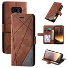 For Samsung Galaxy S8 Skin Feel Splicing Horizontal Flip Leather Case with Holder & Card Slots & Wallet & Photo Frame(Brown) - 1