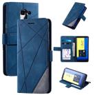 For Samsung Galaxy J6 Skin Feel Splicing Horizontal Flip Leather Case with Holder & Card Slots & Wallet & Photo Frame(Blue) - 1