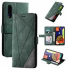 For Samsung Galaxy A50 Skin Feel Splicing Horizontal Flip Leather Case with Holder & Card Slots & Wallet & Photo Frame(Green) - 1