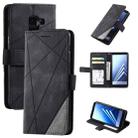 For Samsung Galaxy A8(2018) Skin Feel Splicing Horizontal Flip Leather Case with Holder & Card Slots & Wallet & Photo Frame(Black) - 1