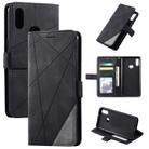 For Samsung Galaxy A10s Skin Feel Splicing Horizontal Flip Leather Case with Holder & Card Slots & Wallet & Photo Frame(Black) - 1