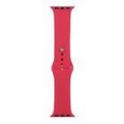 For Apple Watch Series 9&8&7 41mm / SE 3&SE 2&6&SE&5&4 40mm / 3&2&1 38mm Silicone Watch Band, Short Section (Female)(Pomegranate) - 1