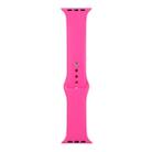 For Apple Watch Series 8&7 41mm / SE 2&6&SE&5&4 40mm / 3&2&1 38mm Silicone Watch Band, Short Section (Female)(Barbie Pink) - 1