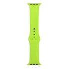 For Apple Watch Series 8&7 41mm / SE 2&6&SE&5&4 40mm / 3&2&1 38mm Silicone Watch Band, Short Section (Female)(Fluorescent Green) - 1