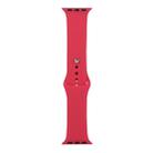 For Apple Watch Ultra 49mm / Series 8&7 45mm / SE 2&6&SE&5&4 44mm / 3&2&1 42mm Silicone Watch Band, Short Section (Female)(Pomegranate) - 1