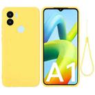 For Xiaomi Poco C51 Pure Color Liquid Silicone Shockproof Phone Case(Yellow) - 1