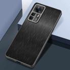 For Xiaomi Redmi K50 Ultra 5G Rain Silk Texture Shockproof Phone Case(Black) - 1