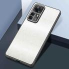 For Xiaomi Redmi K50 Ultra 5G Rain Silk Texture Shockproof Phone Case(White) - 1