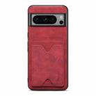 For Google Pixel 8 Pro Denior PU Back Cover Card Slot Holder Phone Case(Red) - 1