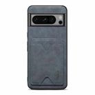 For Google Pixel 8 Pro Denior PU Back Cover Card Slot Holder Phone Case(Grey) - 1