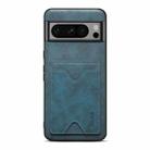 For Google Pixel 8 Pro Denior PU Back Cover Card Slot Holder Phone Case(Blue) - 1