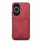 For Huawei nova 11 Denior PU Back Cover Card Slot Holder Phone Case(Red) - 1