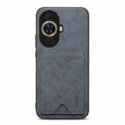 For Huawei nova 11 Denior PU Back Cover Card Slot Holder Phone Case(Grey) - 1