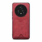 For Honor Magic5 5G Denior PU Back Cover Card Slot Holder Phone Case(Red) - 1