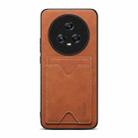 For Honor Magic5 5G Denior PU Back Cover Card Slot Holder Phone Case(Brown) - 1