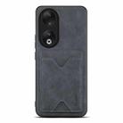 For Honor 90 Denior PU Back Cover Card Slot Holder Phone Case(Grey) - 1