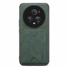 For Honor Magic5 Ultimate Denior PU Back Cover Card Slot Holder Phone Case(Green) - 1