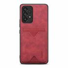 For Samsung Galaxy A53 5G Denior PU Back Cover Card Slot Holder Phone Case(Red) - 1