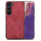 For Samsung Galaxy S24 5G Denior PU Back Cover Card Slot Holder Phone Case(Red) - 1