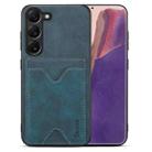 For Samsung Galaxy S24+ 5G Denior PU Back Cover Card Slot Holder Phone Case(Blue) - 1