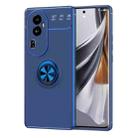 For OPPO Reno10 Pro China Metal Ring Holder TPU Phone Case(Blue) - 1