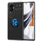 For OPPO Reno10 Pro China Metal Ring Holder TPU Phone Case(Black+Blue) - 1