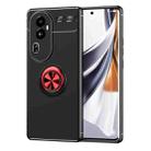 For OPPO Reno10 Pro China Metal Ring Holder TPU Phone Case(Black+Red) - 1