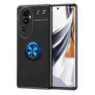 For OPPO Reno10 Pro+ Metal Ring Holder TPU Phone Case(Black+Blue) - 1