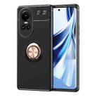 For OPPO Reno10 / 10 Pro Global Metal Ring Holder TPU Phone Case(Black+Gold) - 1