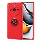 For Realme 11 Pro Metal Ring Holder TPU Phone Case(Red) - 1