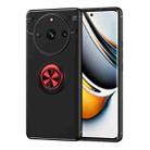 For Realme 11 Pro Metal Ring Holder TPU Phone Case(Black+Red) - 1