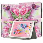 For iPad Air / Air 2 / 9.7 2017 / 2018 Painted Leather Smart Tablet Case(Rose Butterfly) - 1