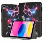 For iPad 10th Gen 10.9 2022 Painted Leather Smart Tablet Case(Fluorescent Butterflies) - 1