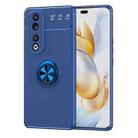 For Honor 90 Pro Metal Ring Holder TPU Phone Case(Blue) - 1