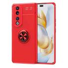 For Honor 90 Pro Metal Ring Holder TPU Phone Case(Red) - 1