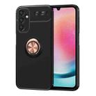 For Samsung Galaxy A24 4G Metal Ring Holder TPU Phone Case(Black+Gold) - 1