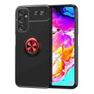 For Samsung Galaxy A25 5G Metal Ring Holder TPU Phone Case(Black+Red) - 1