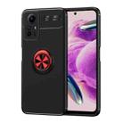 For Xiaomi Redmi Note 12S Metal Ring Holder TPU Phone Case(Black+Red) - 1