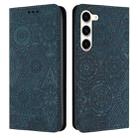 For Samsung Galaxy S23 5G Ethnic Embossed Adsorption Leather Phone Case(Blue) - 1