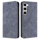 For Samsung Galaxy S23 5G Ethnic Embossed Adsorption Leather Phone Case(Grey) - 1