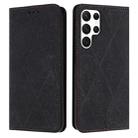 For Samsung Galaxy S22 Ultra 5G Ethnic Embossed Adsorption Leather Phone Case(Black) - 1