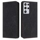 For Samsung Galaxy S21 Ultra 5G Ethnic Embossed Adsorption Leather Phone Case(Black) - 1