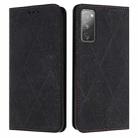 For Samsung Galaxy S20 FE Ethnic Embossed Adsorption Leather Phone Case(Black) - 1