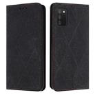 For Samsung Galaxy A03s 166mm Ethnic Embossed Adsorption Leather Phone Case(Black) - 1